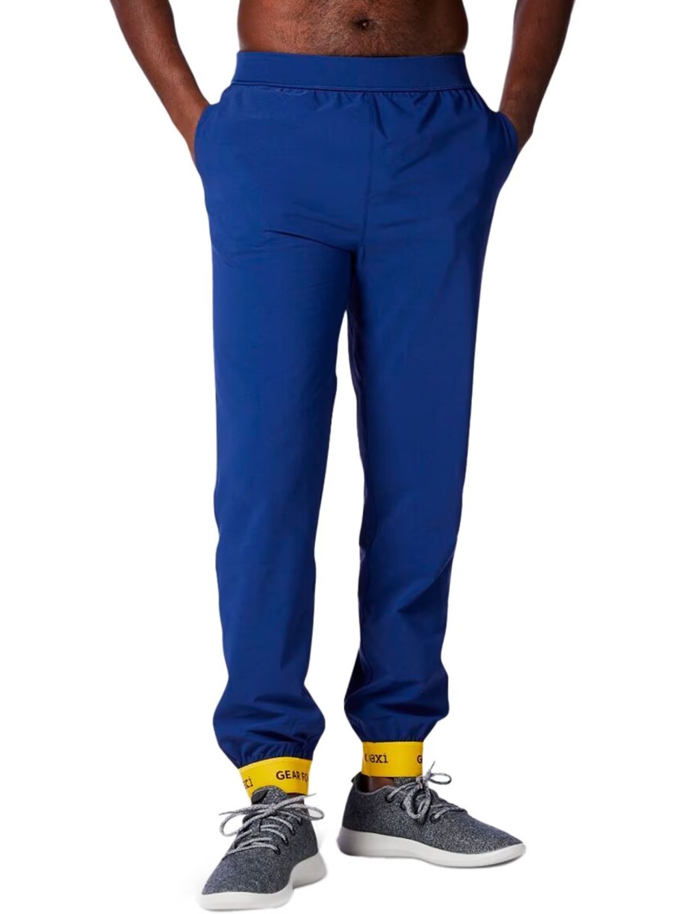 Cotopaxi Men’s Ara Joggers, Blue with Yellow Ankle Cuffs Size M Hiking